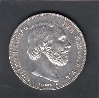Beschrijving: 2 1/2 Gulden WILLEM III